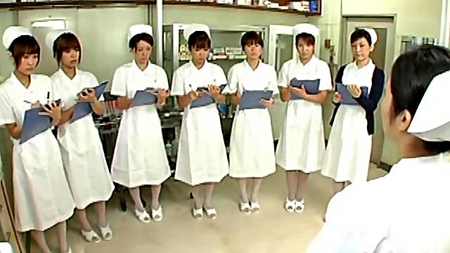 Asian nurse is sitting on the face