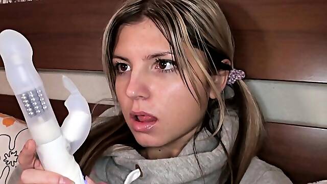 Jessy funny amateur teen brunette toying