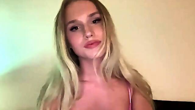 Slutty amateur blonde smoking and jerking dick