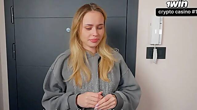 She ate my delivery... so I made her pay off her tight pink pussy
