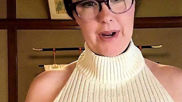 Busty curly brunette with big boobs fucks on couch