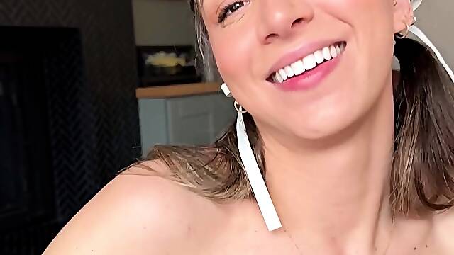 Nasty amateur blonde babe with slim