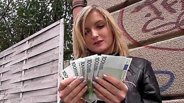 Jemma Valentine blows then tit wanks & fucks a stranger for money