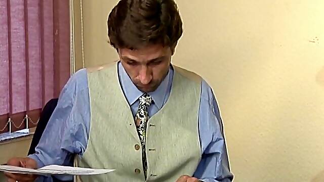 German babe gets her ass drilled hard in the office by Steve Holmes