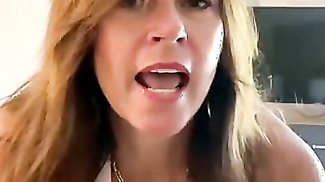Mary Burkes Bestfriend takes advantage of her mature pussy while shes masterbating
