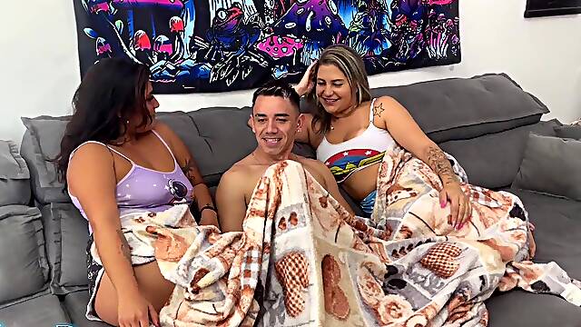 Homemade 3way with a friend from the gym! She came over to watch a movie and ended up becoming the couples snack!