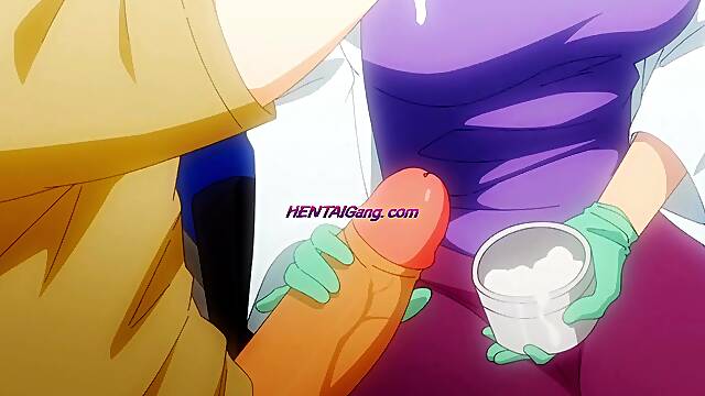 Busty MILF doctor helps shy boy give his first cum sample (EXCLUSIVE)