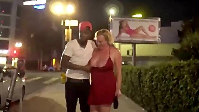 Blonde mature wife slutted out in public