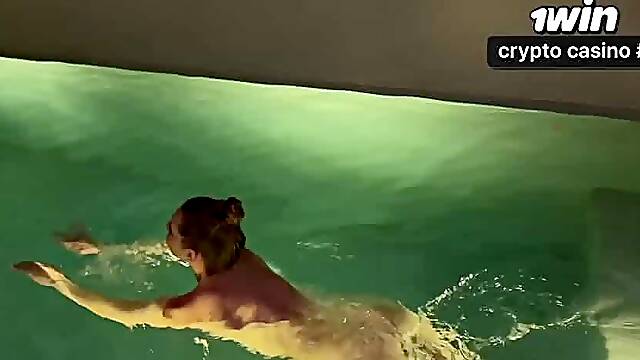 California stunner Jia Lissa romps stranger in pool, cum on melons - HD POV XXX!