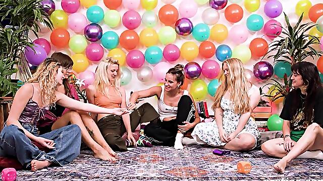 Ersties TV - Full Gameshow - Dare Ring With Playful Amateur Babes Descends Into Orgasm Fest with POV Moments