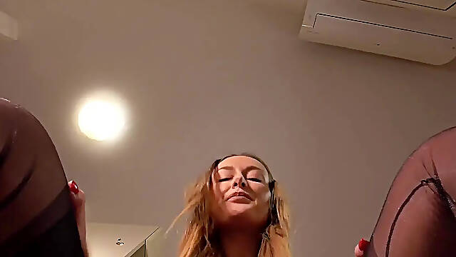 Blond Submissive Clarrisa takes a hard spitting lesson