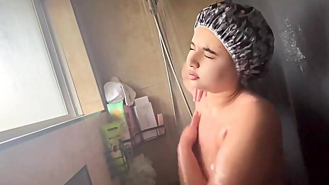 Wet Goth Babe Gets Soaped Up
