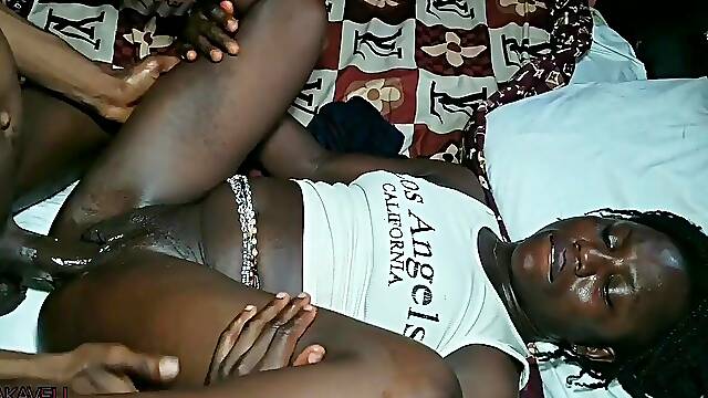 Amateur ebony girlfriend has a deliciously tight and juicy pussy thats