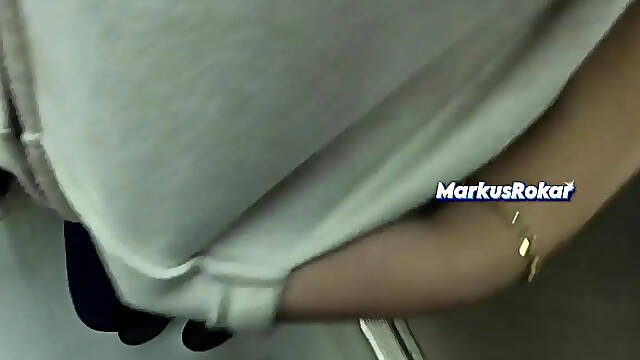 Desperate hubby watches as stranger touches wife in spandex leggings