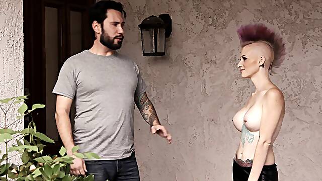 Chick with a punk haircut and the anal bonking that she needed