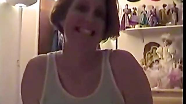 Horny wife with huge tits giving amazing blowjob