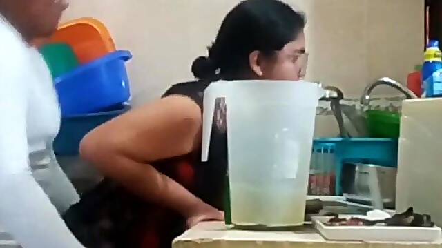 Maid screwed by her boss, my wife nearly caught us