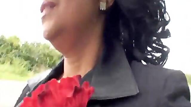 Danica Collins gives motorists smth to look at