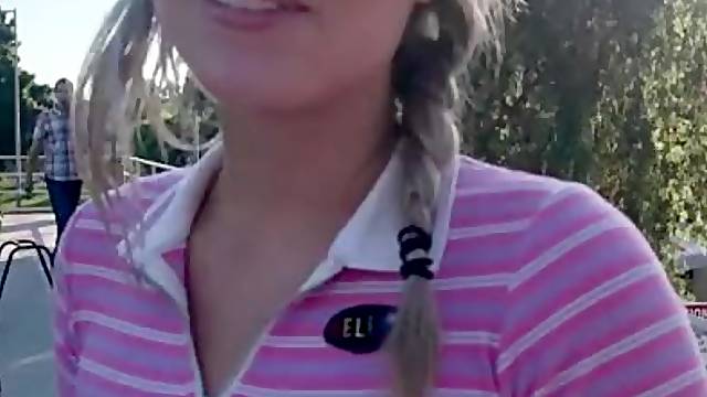 LARGE TITTIES Blond TEEN Gabbie Carter Hits A Aperture-In-One