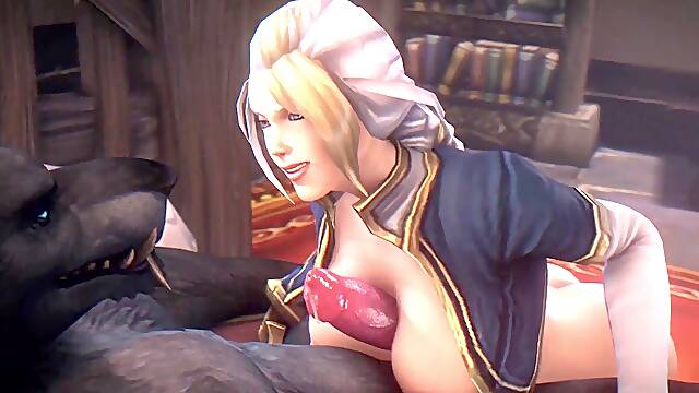 Jaina Proudmore and worgen paizuri - Warcraft (noname55)