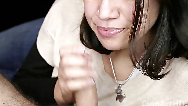 POV Blowjob on the Bed + Facial