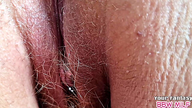 Lick This Filthy Cum Creampie off My Mature BBW Hairy Pussy for Me? Its Gone All Over My Hairy Old Cunt and Dirty Panties