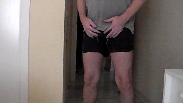 John is Peeing in his Underwear in the Bedroom