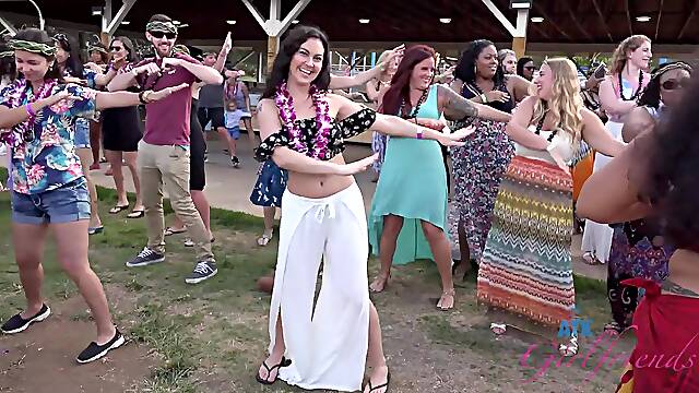 Outdoor group dicking with naughty mature women & their lovers